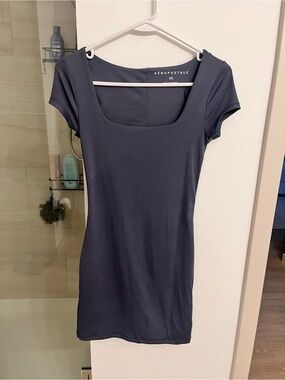 Aeropostale Navy Blue Scoop Neck Short Sleeve Dress